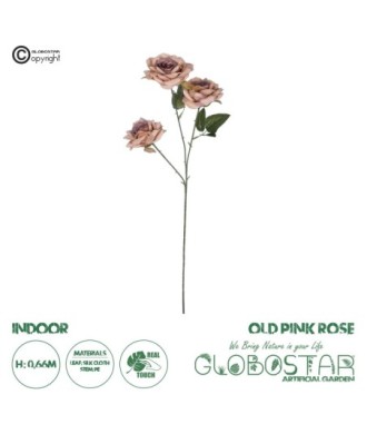 GloboStar® Artificial Garden OLD PINK CLIMBING ROSE BRANCH 21190 Τεχνητό Διακοσμητικό Κλαδί Τριαντάφυλλο Ξεθωριασμένο Ροζ Y66cm